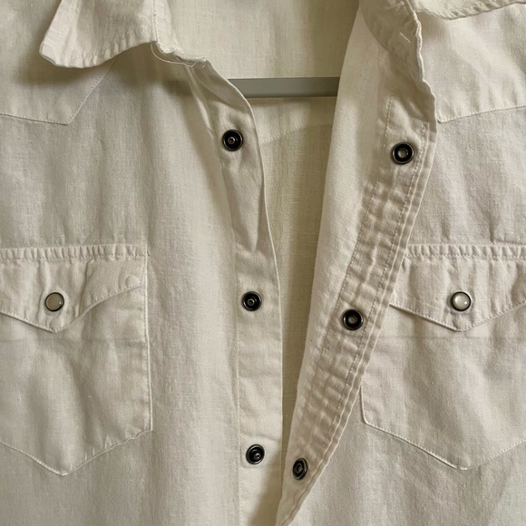 Boys Polo Ralph Lauren snap front short sleeve white shirt. Size XL 18-20 - Picture 6 of 9